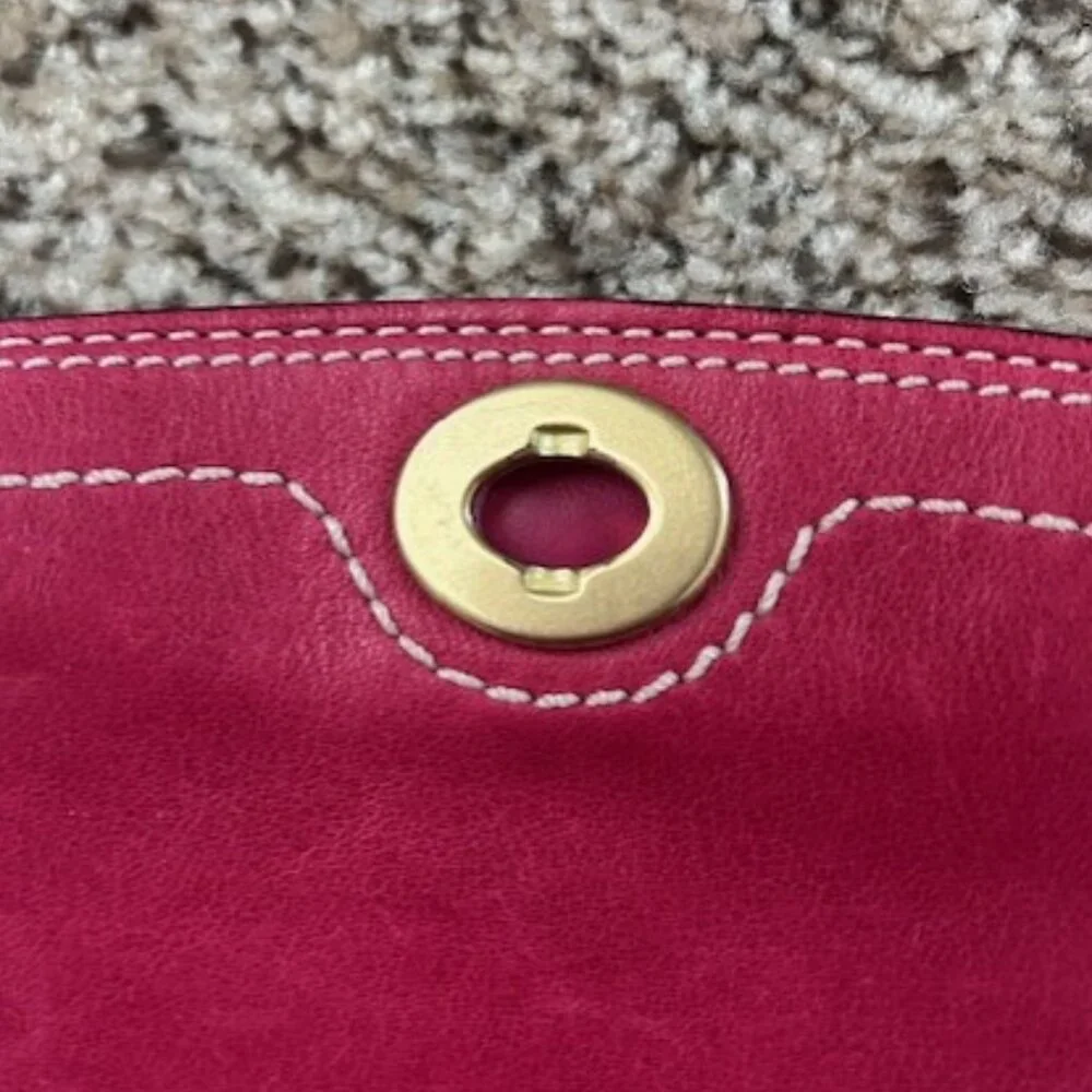 Hot Pink Coach Leather Wristlet - Picture 3 of 8